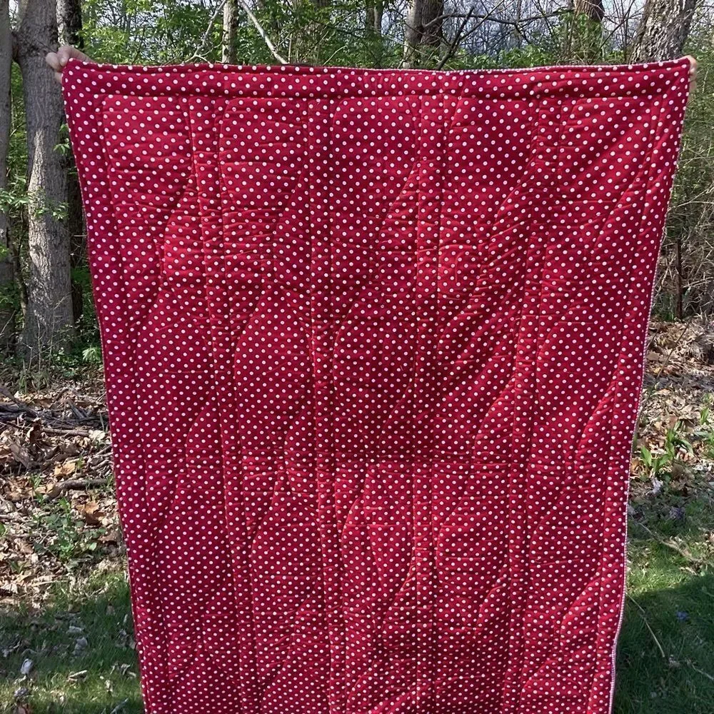 NWT Hand Crafted “Red Coins” Quilt